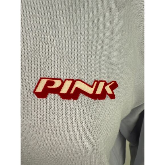 Victoria's Secret PINK Ivy Fleece Classic Crew Neck Blue Sweatshirt  Size L - Picture 2 of 10